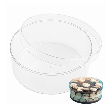 Caixa de Bolo de Plástico Cristal Redonda Capacidade de 1,5 L